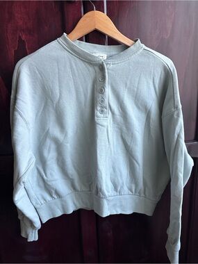 Reflex Light Blue Pullover Henley Sweatshirt